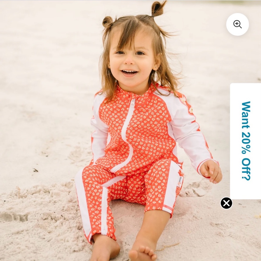 SwimZip Kids Red Rashguard - Picture 7 of 14